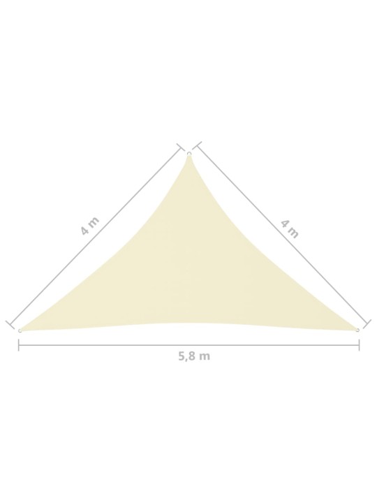 Saulessargs, 4x4x5,8 m, trijstūra, krēmkrāsas oksforda audums