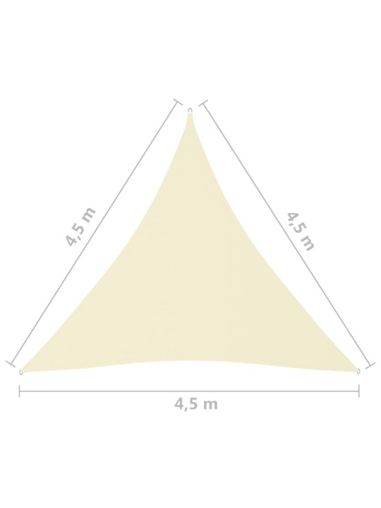 Saulessargs, 4,5x4,5x4,5 m, trijstūra, krēmkrāsas audums