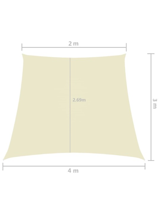 Saulessargs, 2/4x3m, trapeces forma, krēmkrāsas oksforda audums