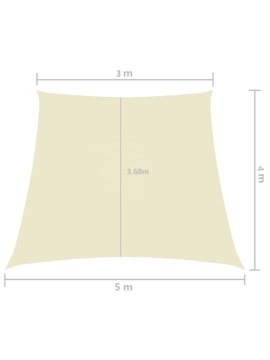 Saulessargs, 3/5x4 m, trapeces forma, krēmkrāsas audums