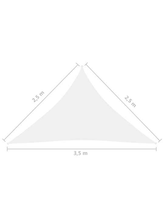 Saulessargs, 2,5x2,5x3,5 m, trijstūra, balts oksforda audums