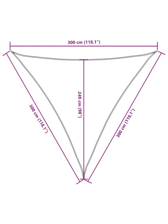Saulessargs, 3x3x3 m, trijstūra forma, balts oksforda audums
