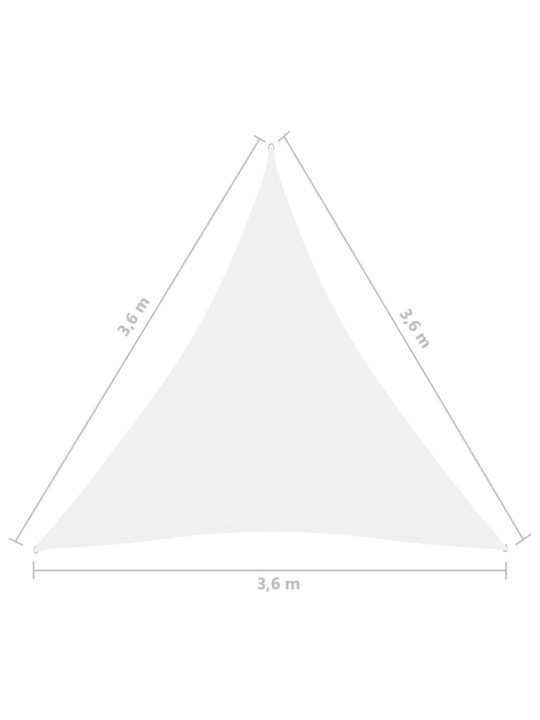 Saulessargs, 3,6x3,6x3,6 m, trijstūra, balts oksforda audums