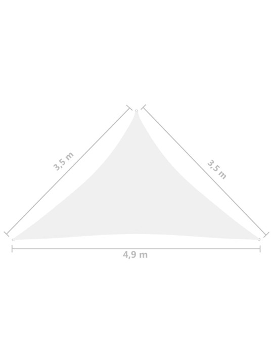 Saulessargs, trijstūra, 3,5x3,5x4,9 m, balts oksforda audums