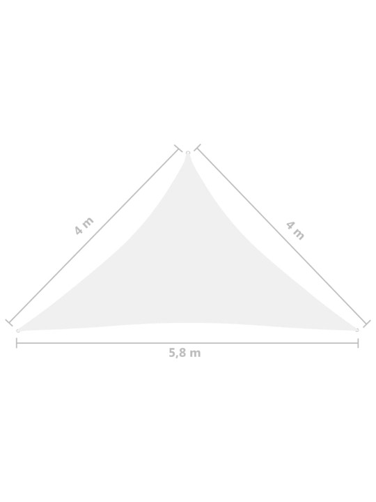 Saulessargs, 4x4x5,8 m, trijstūra forma, balts oksforda audums