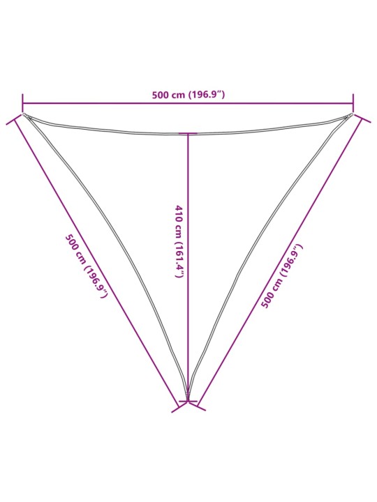 Saulessargs, 5x5x5 m, trijstūra forma, balts audums