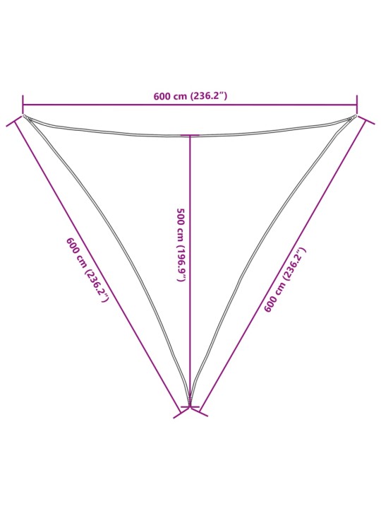 Saulessargs, 6x6x6 m, trijstūra forma, balts oksforda audums