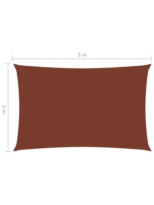 Saulessargs, taisnstūra, 3x5 m, sarkanbrūns oksforda audums