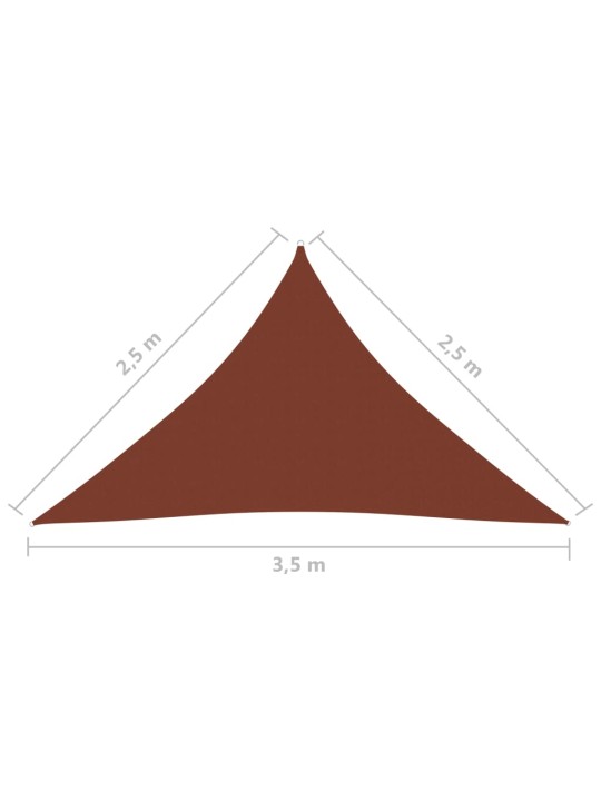 Saulessargs, 2,5x2,5x3,5 m, trijstūra forma, sarkanbrūns audums