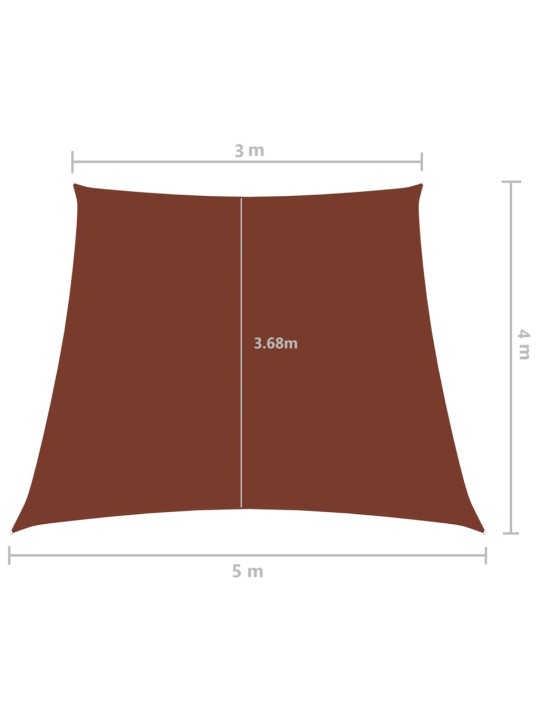 Saulessargs, 3/5x4 m, trapeces forma, sarkanbrūns audums