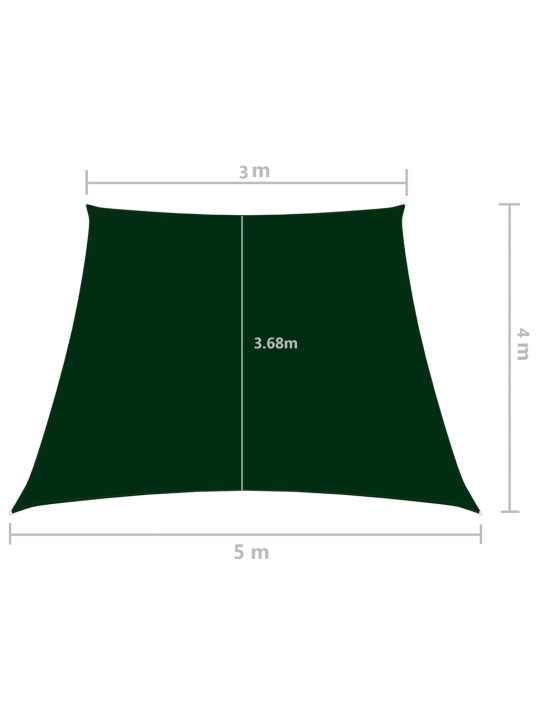 Saulessargs, 3/5x4m, trapeces forma, tumši zaļš oksforda audums