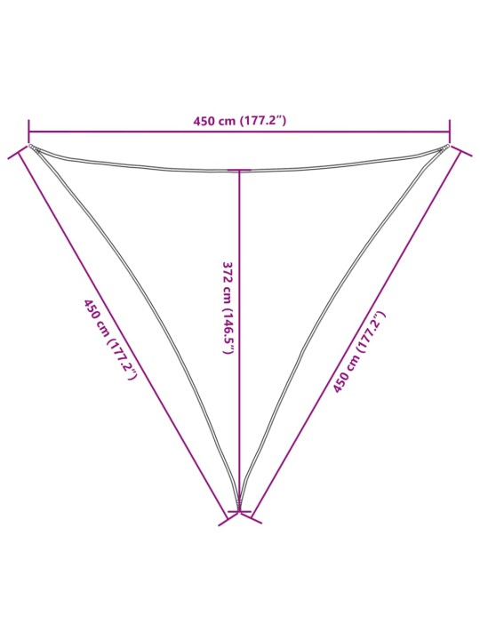 Saulessargs, 4,5x4,5x4,5 m, trijstūra, zils oksforda audums