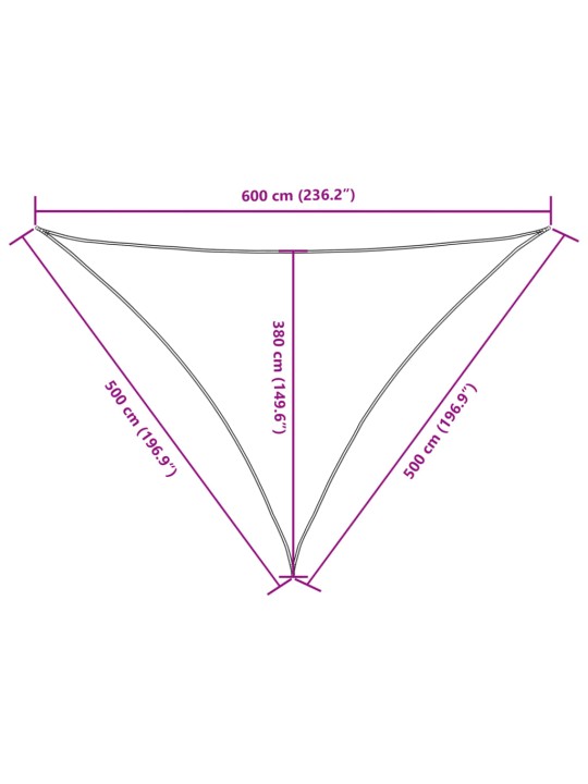 Saulessargs, 5x5x6 m, trijstūra forma, zils oksforda audums