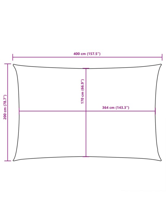 Saulessargs, 2x4 m, taisnstūra forma, dzeltens oksforda audums