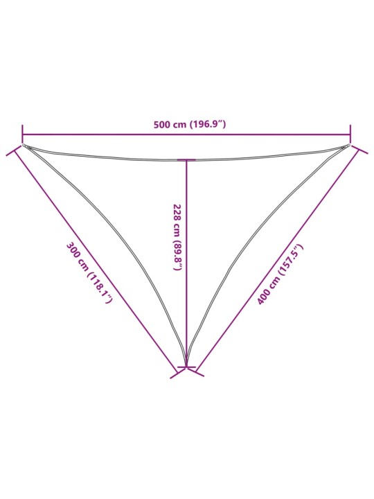 Saulessargs, 3x4x5 m, trijstūra forma, dzeltens oksforda audums