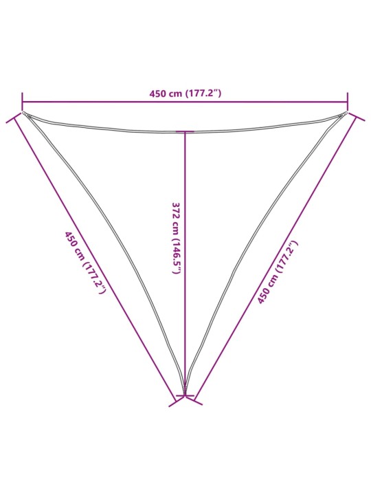 Saulessargs, 4,5x4,5x4,5 m, trijstūra, dzeltens oksforda audums
