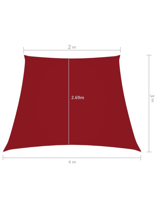 Saulessargs, 2/4x3 m, trapeces forma, sarkans oksforda audums