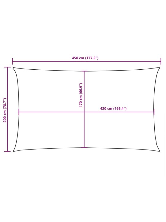 Saulessargs, taisnstūra forma, 2x4,5 m, oranžs oksforda audums