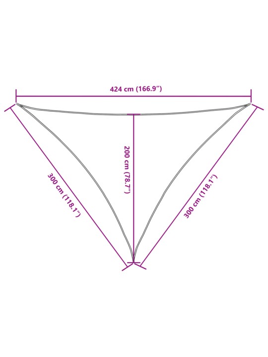 Saulessargs, 3x3x4,24 m, trijstūra, oranžs oksforda audums