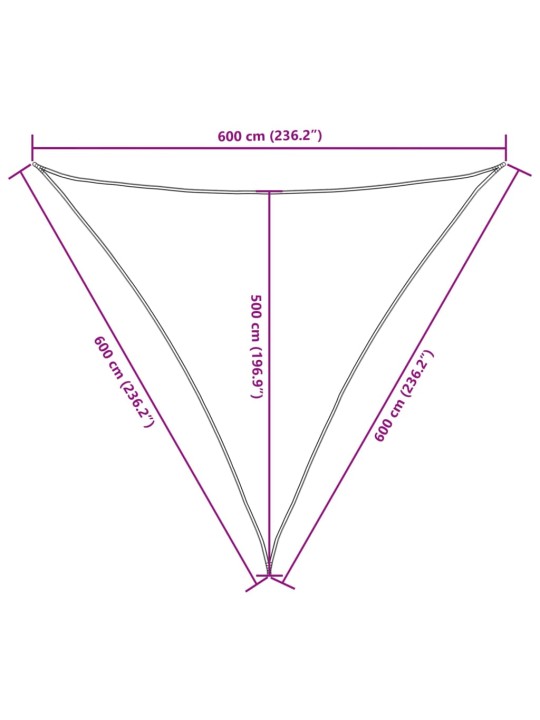 Saulessargs, 6x6x6 m, trijstūra forma, oranžs oksforda audums