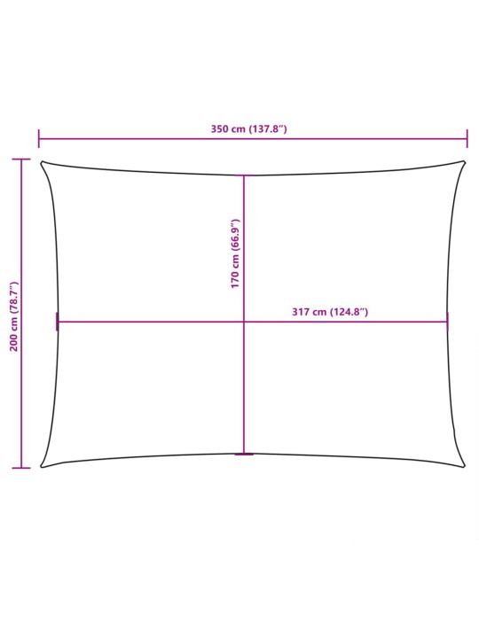 Saulessargs, taisnstūra, 2x3,5 m, melns oksforda audums