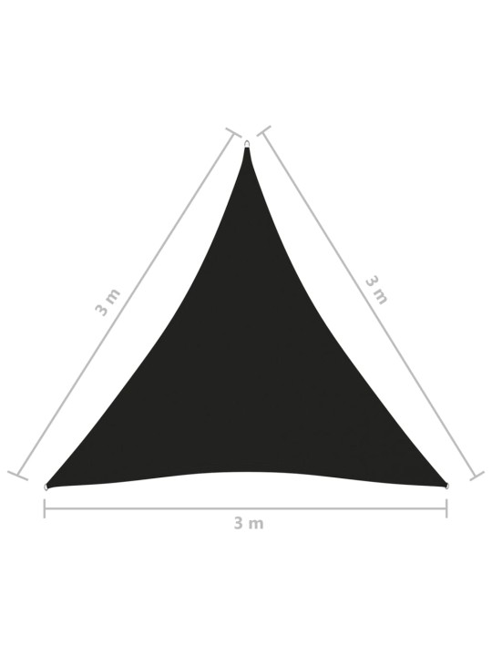 Saulessargs, 3x3x3 m, trijstūra, melns oksforda audums