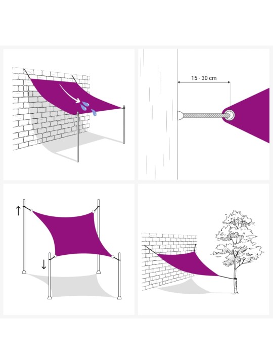 Saulessargs, taisnstūra, 2,5x3,5 m, brūns oksforda audums