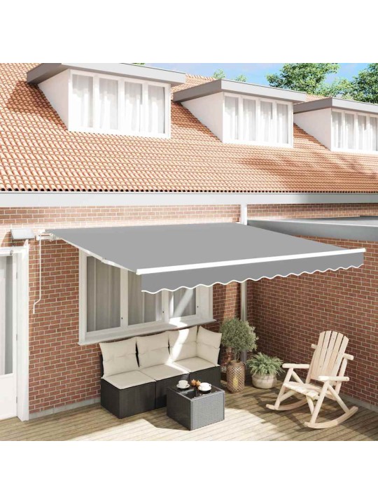 Markīze ar manuāls balts 3 x 2,5 m metāla