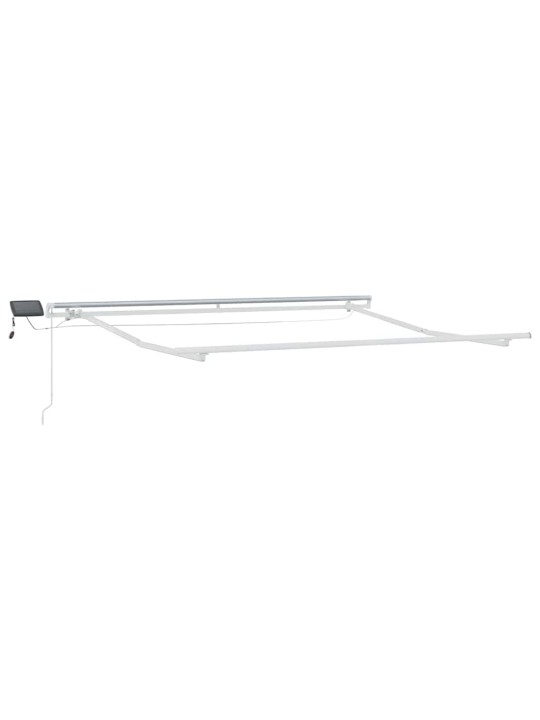 Markīze ar manuāls balts 3,5 x 2,5 m metāla