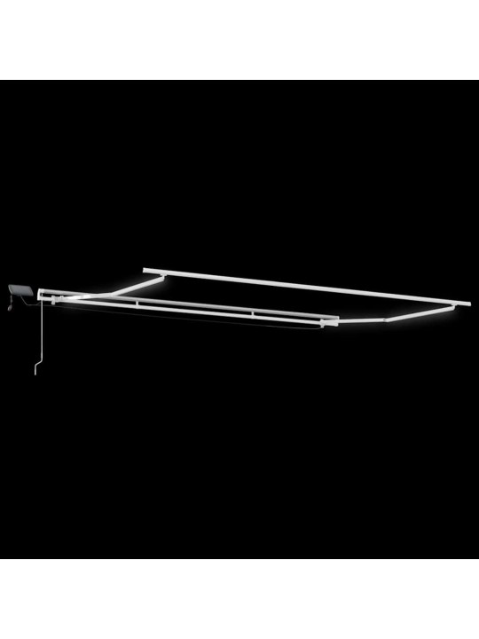 Markīze ar manuāls balts 4 × 3 m metāla
