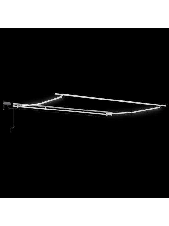 Markīze ar manuāls balts 4 × 3,5 m metāla