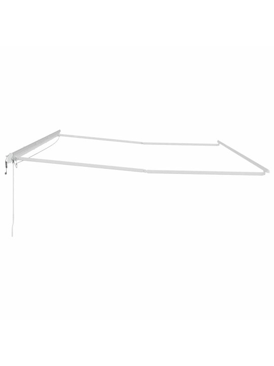 Markīze ar manuāls balts 6 x 3 m metāla