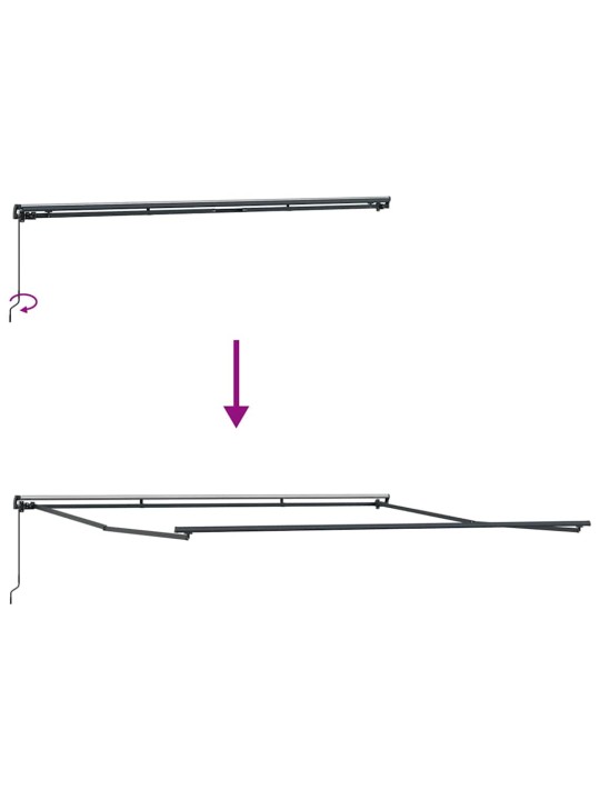 Markīze manuāls antracīts 4 × 3,5 m metāla