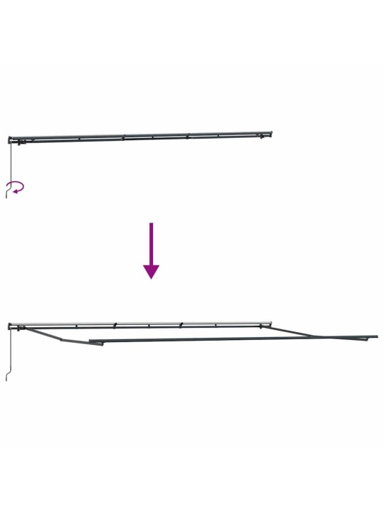 Markīze manuāls antracīts 6 × 3,5 m metāla