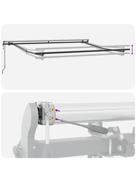 Markīze manuāls antracīts 3 x 2,5 m metāla