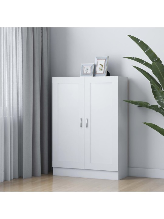 Grāmatu skapis, balts, 82,5x30,5x115 cm, inženierijas koks