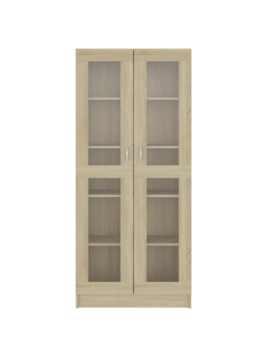 Vitrīna, ozolkoka krāsā, 82,5x30,5x185,5 cm, inženierijas koks