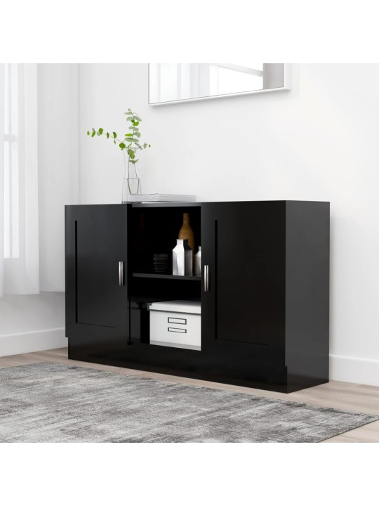 Kumode, melna, 120x30,5x70 cm, inženierijas koks