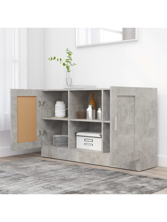 Kumode, betona pelēka, 120x30,5x70 cm, inženierijas koks