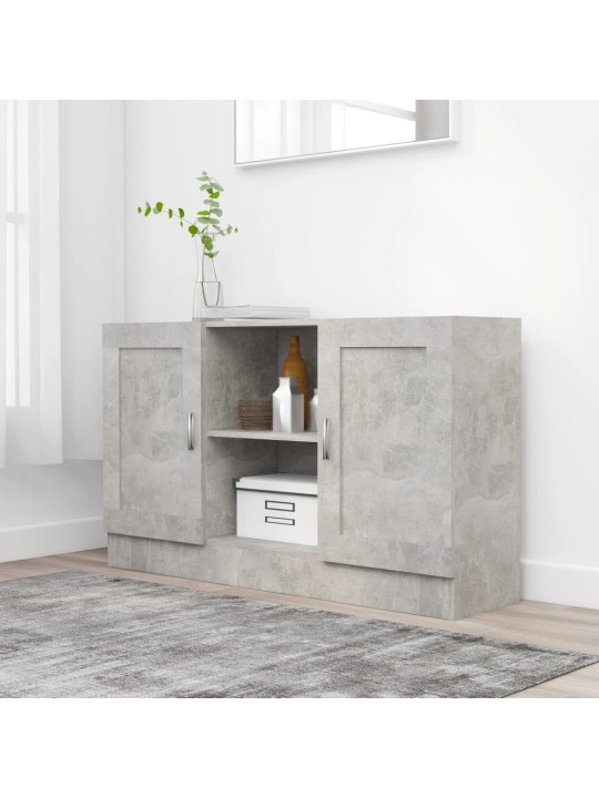 Kumode, betona pelēka, 120x30,5x70 cm, inženierijas koks