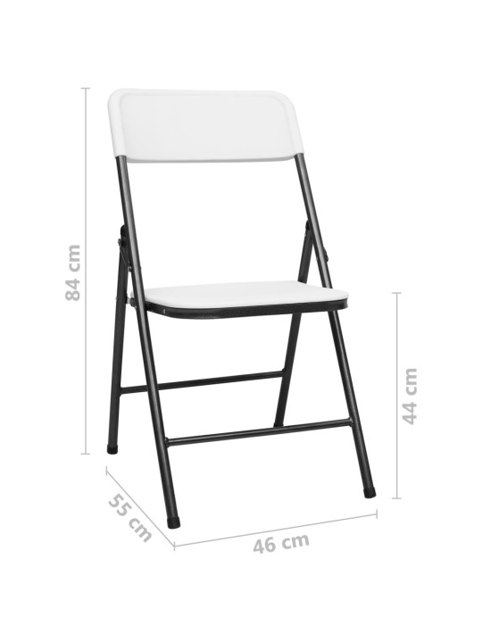 Saliekami dārza krēsli, 4 gab., hdpe, balti