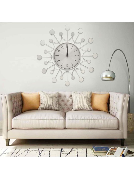 325165 wall clock silver 40 cm metal