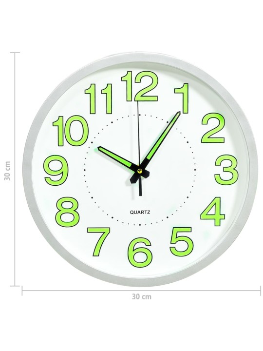 325167 luminous wall clock white 30 cm