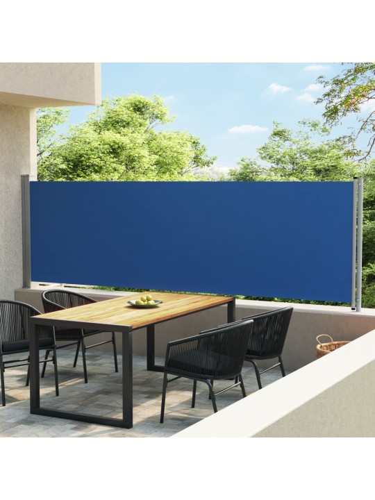 Izvelkama sānu markīze, zila, 140x600 cm