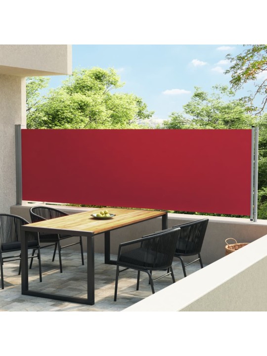 Izvelkama sānu markīze, sarkana, 140x600 cm