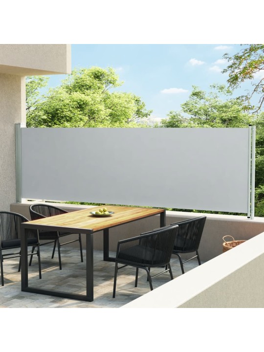 Izvelkama sānu markīze, pelēka, 140x600 cm