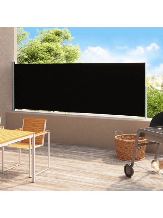 Izvelkama sānu markīze, melna, 180x500 cm
