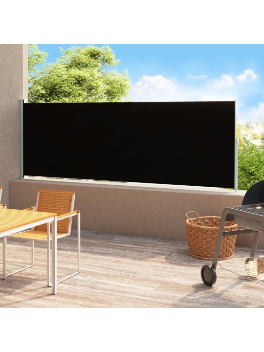 Izvelkama sānu markīze, 200x500 cm, melna