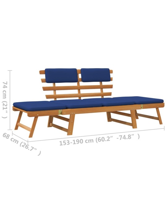 Dārza sols ar spilveniem, 190 cm, akācijas masīvkoks