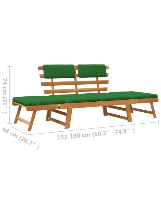 Dārza sols ar spilveniem, 190 cm, akācijas masīvkoks